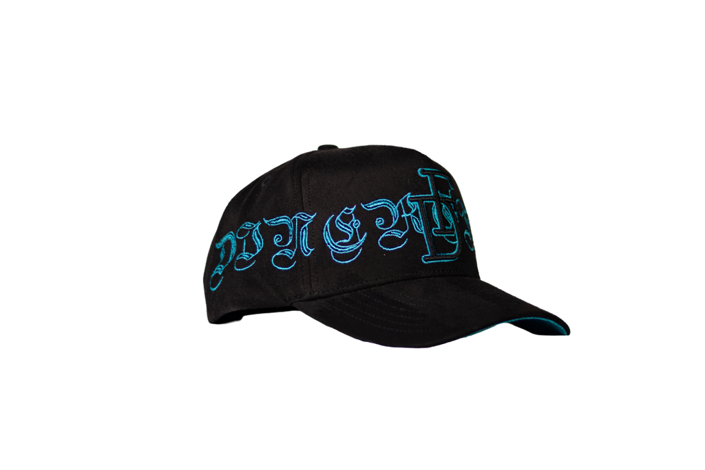 Dinerofiend hat Baby Blue on Black