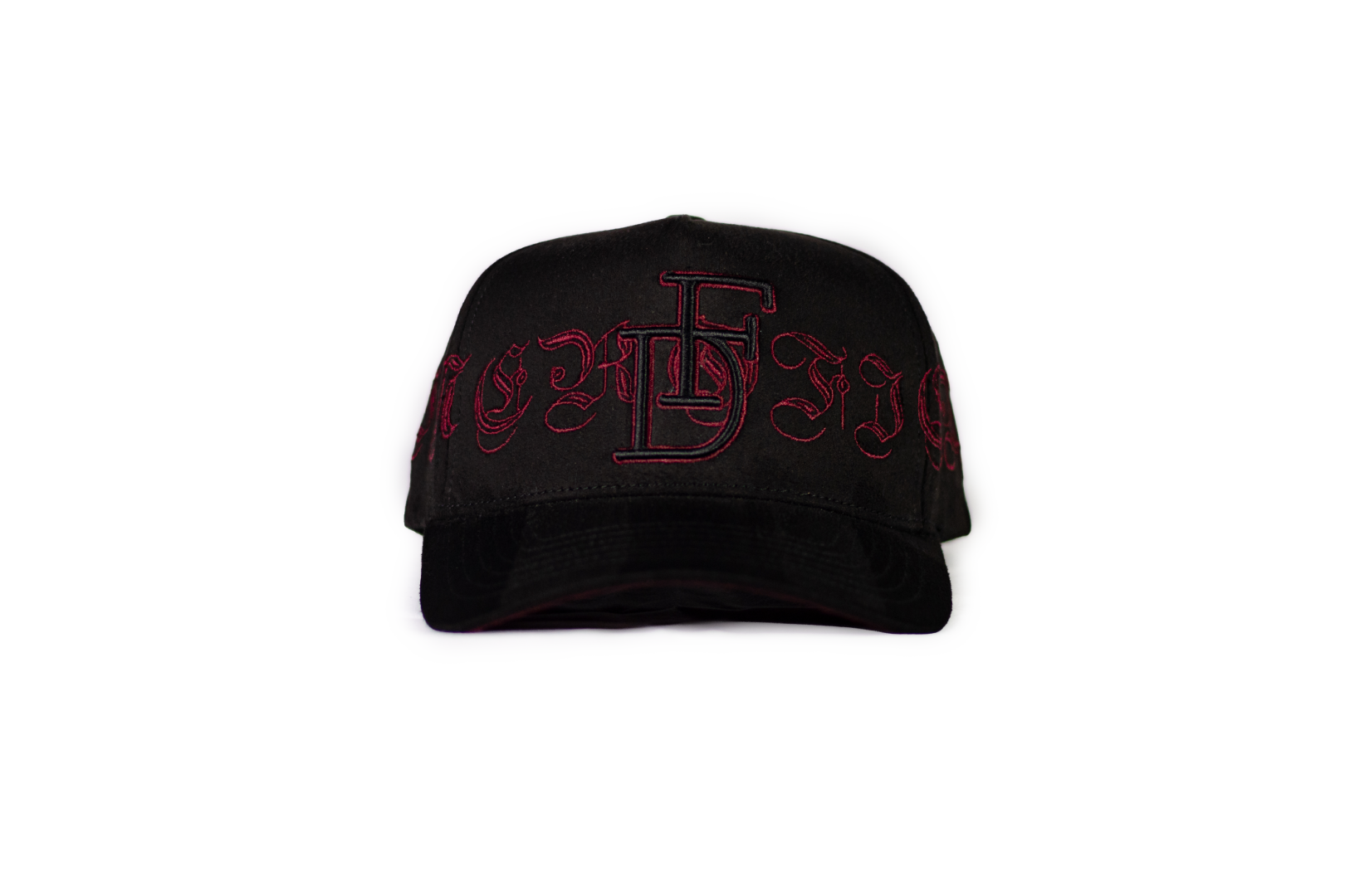 Dinerofiend Hat Burgundy on Black